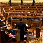 El presidente del Gobierno, Pedro Sánchez, durante la sesión de control al Gobierno