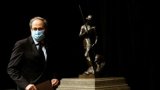 El presidente de la Generalitat, Quim Torra, en un acto esta mañana.