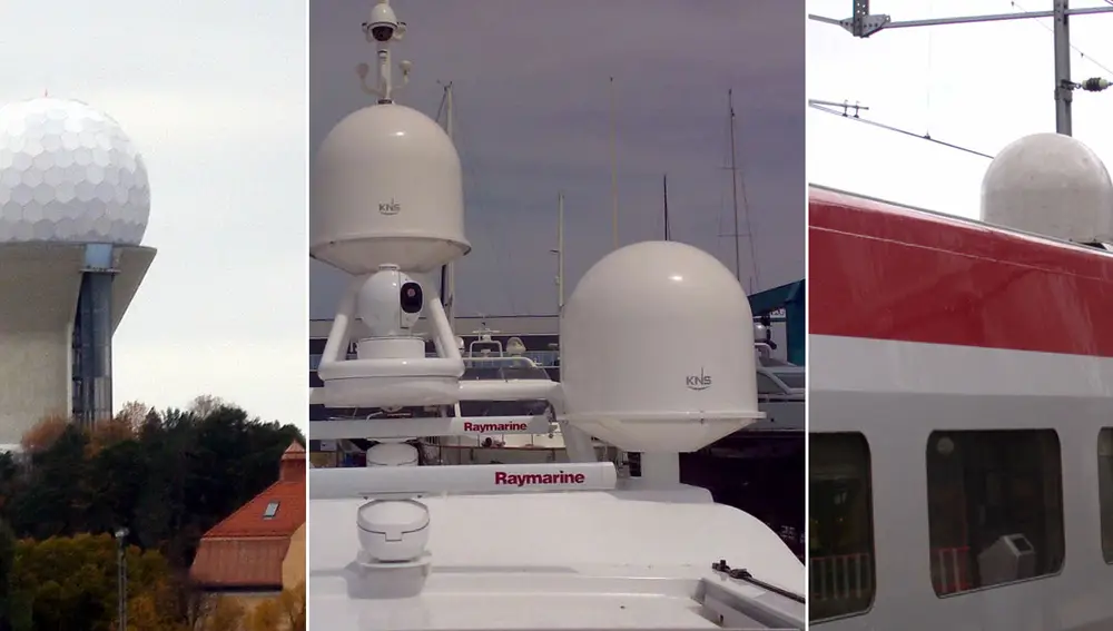 Radomos con diferentes usos.