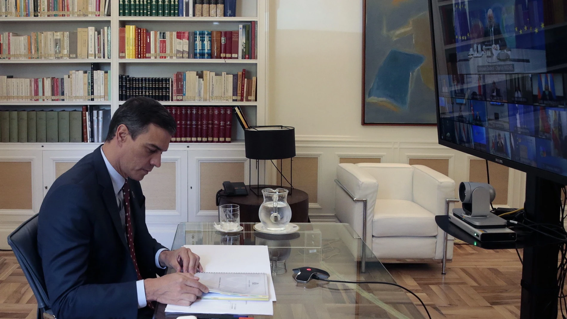 Spanish Prime Minister Pedro Sanchez meets with UE Eastern Partnership