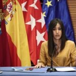 La vicealcaldesa, Begoña Villacís, en rueda de prensa posterior a la Junta de Gobierno, en el Palacio de Cibeles