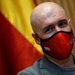 El secretario general de Comisiones Obreras (CC OO), Unai Sordo, en la Comisión de Reconstrucción del Congreso