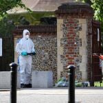 Policía forense en el lugar de los echos