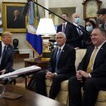Trump, Pence y Pompeo en la Casa Blanca