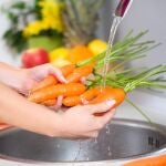 Una mujer lavando las zanahorias antes de prepararlas (Foto de ARCHIVO)2/10/2014