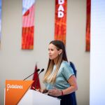 La portavoz de Cs, Melisa Rodríguez en rueda de prensa