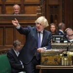 El "premier" Boris Johnson, durante su comparecencia este miércoles en la Cámara de los Comunes