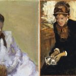 A la izquierda, un autorretrato de Mary Cassatt y a su lado el retrato que le hizo Degas