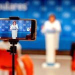 La presidenta del PPCV, Isabel Bonig, comparece en rueda de prensa para abordar distintos asuntos de actualidad política