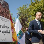 El alcalde de Majadahonda, José Luis Álvarez Ustarroz, durante el acto