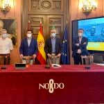 El concejal delegado de Hábitat Urbano, Cultura y Turismo de Sevilla, el socialista Antonio Muñoz, durante la rueda de prensa de este viernes