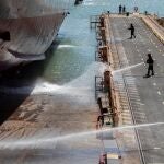 Botadura en San Fernando de la primera de las cinco corbetas de Navantia para Arabia Saudí