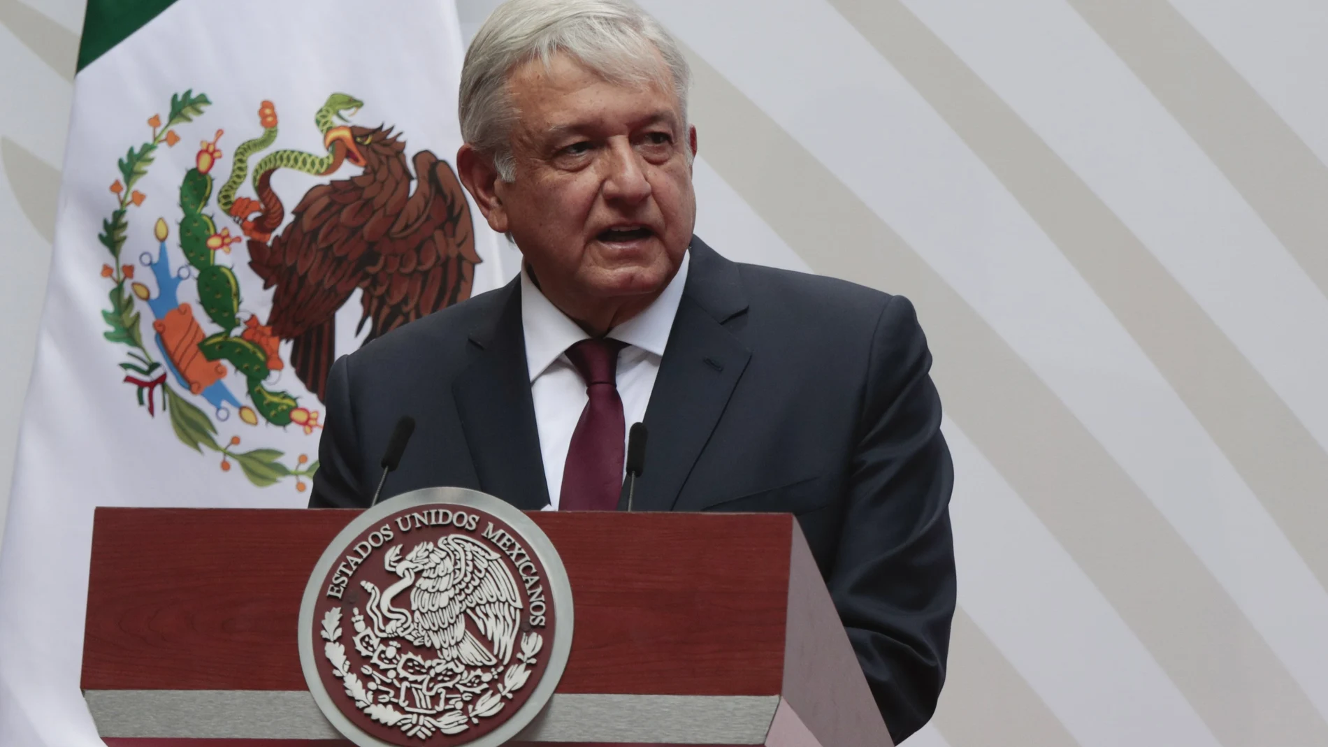 FILE - Mexican President Andres Manuel Lopez Obrador speaks at the National Palace in Mexico City on April 5, 2020. The countries which top the rankings of COVID-19 deaths globally are led by populist, mold-breaking leaders like Obrador. The U.S., Brazil, the United Kingdom and Mexico all are led by leaders who have been skeptical of the scientists and who initially minimized the disease. And their four countries alone account for half of the total 585,000 COVID-19 deaths worldwide so far, according to statistics tracked by Johns Hopkins University. (AP Photo/Eduardo Verdugo, File)
