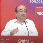 El primer secretario del PSC, Miquel iceta, en la reunión interparlamentaria del PSC a 25 de julio de 2020.PSC25/07/2020