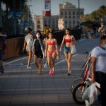Paseantes en Barcelona esta semana