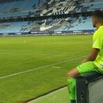 Munir con el Málaga.