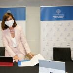 Rocío Hervella, presidenta de Empresa Familiar Castilla y León, antes de presentar las 80 medidas