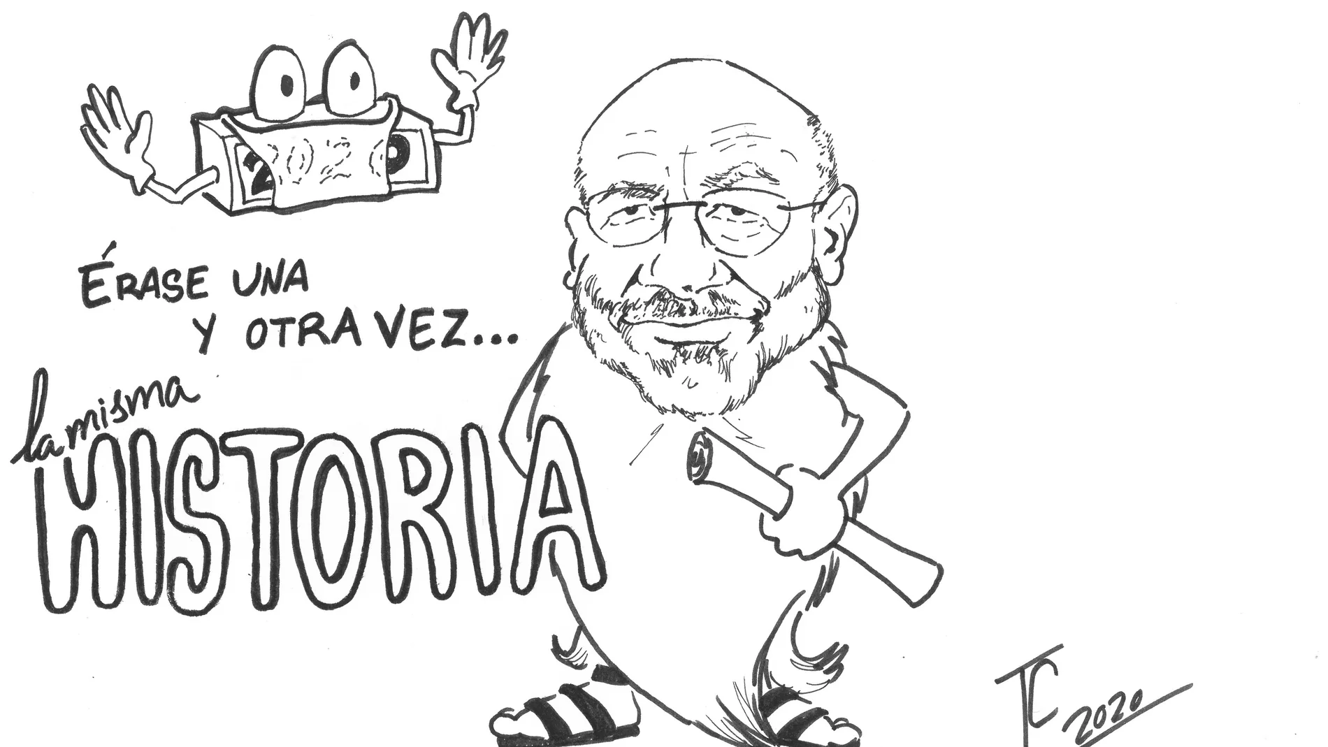 Juan Eslava Galán, en la viñeta de TC