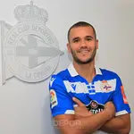 Ager Aketxe en su presentación con el Deportivo.