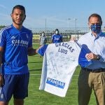 Luis Suárez en su despedida del Real Zaragoza.