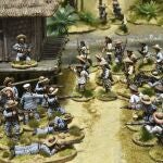 Cazadores expedicionarios españoles y revolucionarios tagalos, 1898 Miniaturas, 28 mm. Piezas pintadas por Javier Gómez «El Mercenario»