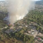 Imagen del fuego declarado en Xàbia el pasado 17 de agosto