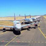 Aviones aparcados en el aeropuerto de Ciudad Real