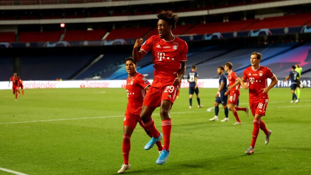 Coman celebra el primer gol de la final de la Champions