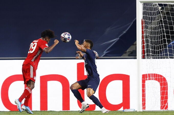 El cabezazo de Coman que supuso el 0-1 del Bayern ante el PSG en la final de la Champions