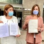 La presidenta del PPCV y portavoz popular en las Corts, Isabel Bonig, y la diputada autonómica y portavoz del PP en València, María José Catalá, ante la Conselleria de SanidadPPCV01/09/2020