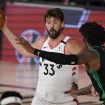 Marc, en uno de sus últimos partidos de la pasada temporada con los Raptors