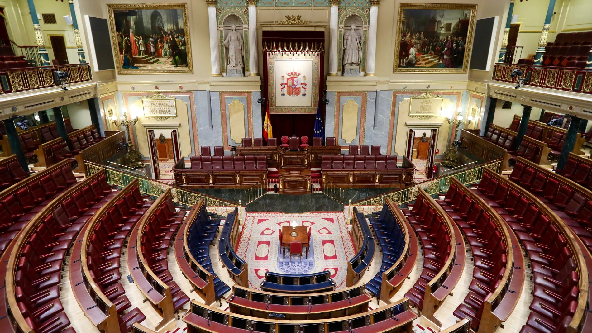 Hemiciclo vacío en el Congreso de los Diputados.