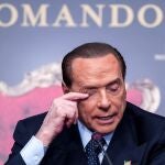 Former Italian Prime Minister Silvio Berlusconi attends the launch of 'Soli al comando', the latest book of Italian journalist Bruno Vespa in Rome.