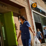 Oficinas bancarias de Bankia y Caixabank en Madrid
