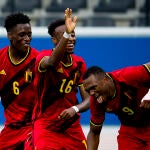 Albert Sambi Lokonga con la selección Sub-21 de Bélgica.