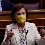 La vicepresidenta primera del Gobierno, Carmen Calvo