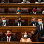 Pablo Casado,ayer, durante su intervención en el Congreso de los Diputados