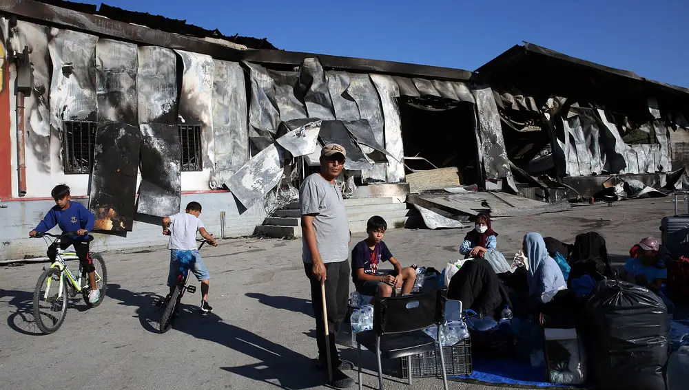 Un campo de refugiados en Grecia