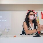 La vicepresidenta y portavoz del Gobierno valenciano, Mónica Oltra, durante la rueda de prensa posterior al Pleno del Consell de este viernes