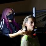 Backstage y preparativos del desfile de Angel Schlesser.Pasarela de la moda Mercedes Benz Fashion Week.