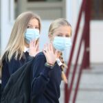La princesa Leonor y la Infanta Sofía llegando al colegio a 11 de septiembre de 2020