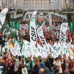 Manifestación celebrada hoy en Madrid por funcionarios de justicia
