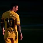 El delantero del FC Barcelona Leo Messi durante el primer partido de pretemporada contra el Nástic de Tarragona