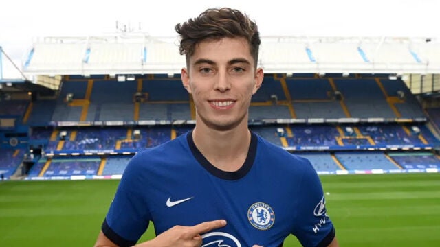Kai Havertz, el día de su presentación como jugador del Chelsea.