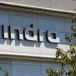 Fachada de la sede de Indra ubicada en Madrid
