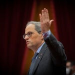 Quim Torram durante su intervención en el Debate de Política General (DPG) en el Parlament, en Barcelona.