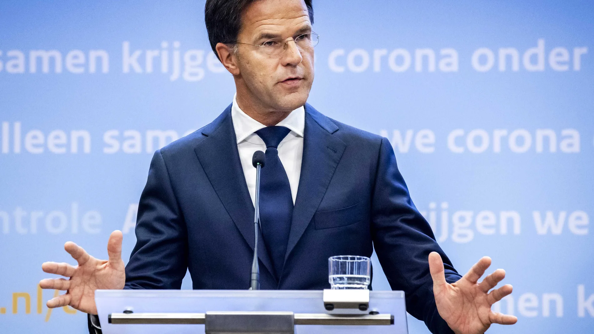 El primer ministro holandés, Mark Rutte, durante una rueda de prensa en La Haya