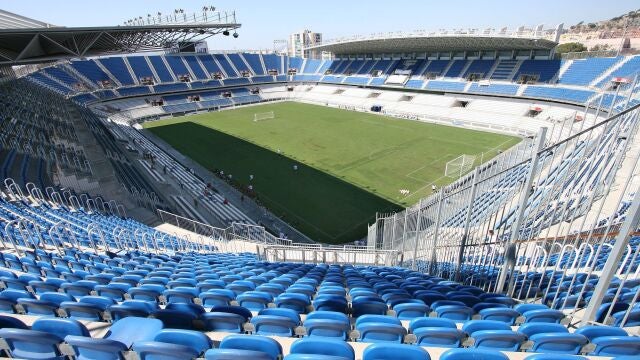 Imagen interior del estado de f&uacute;tbol del M&aacute;laga Club de F&uacute;tbol, La Rosaleda