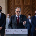 El president de la Generalitat, Quim Torra, realiza una declaración institucional horas después de conocerse su inhabilitación