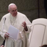 El Papa Francisco durante una audiencia privada con la Policía italiana